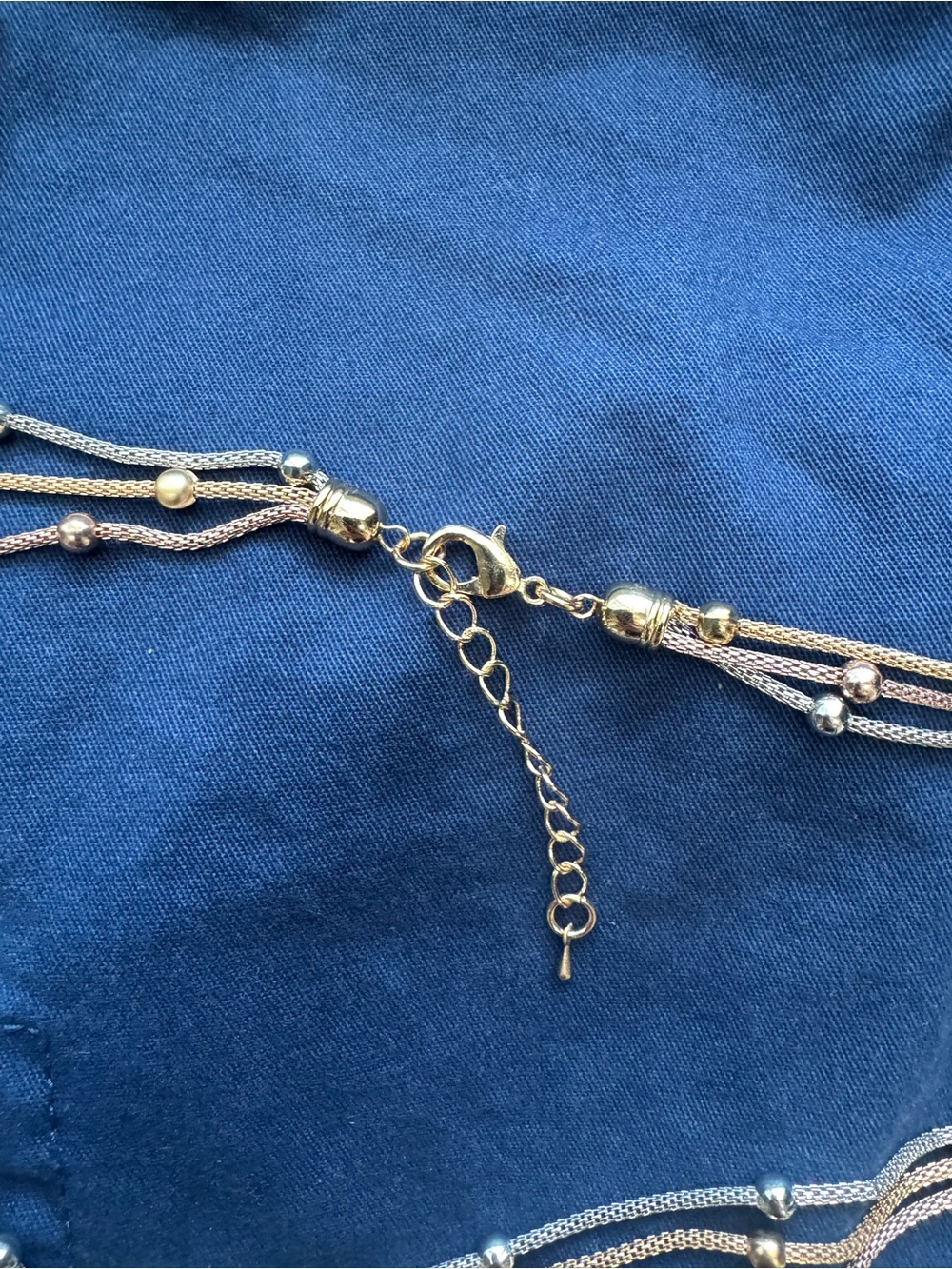 Pandora Tri-Color Layered Necklace with Pave Ball Pendant - Picture 10 of 16